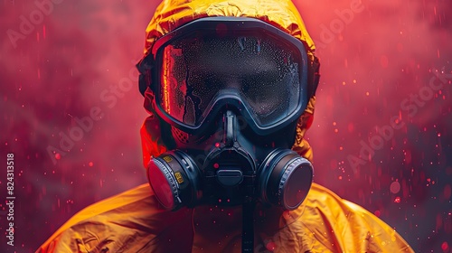 Wallpaper Mural An abstract illustration of a person wearing protective gear, symbolizing health safety. stock photo Torontodigital.ca