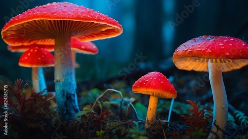 Hidden Wonders Fly Mushrooms in the Forest © Mulazimhussain