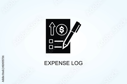 Expense Log Vector  Or Logo Sign Symbol Illustration