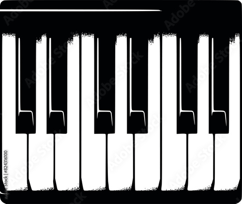 A Striking Close-Up Perspective of Piano Keys: A Minimalist Black and White Musical Design
