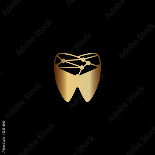 Geometric Luxury Dental Logo Vector Icon