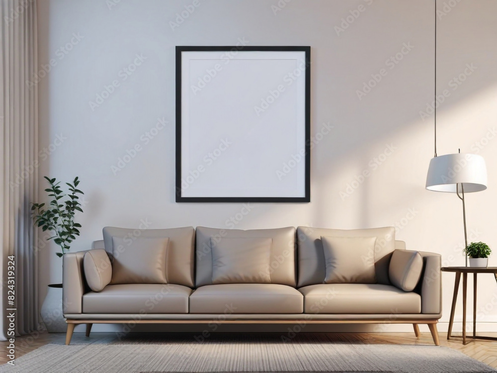 Mockup poster frame on the wall of living room. Luxurious apartment background. Mockup poster frame on the wall of living room. Luxurious apartment background.