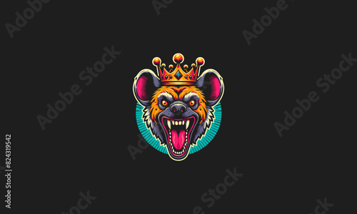 hyena angry wearing crown vector illustration artwork design