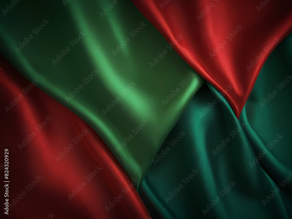 Abstract silk green and red background