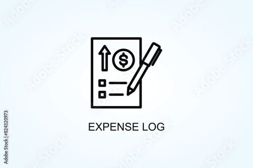 Expense Log Vector  Or Logo Sign Symbol Illustration