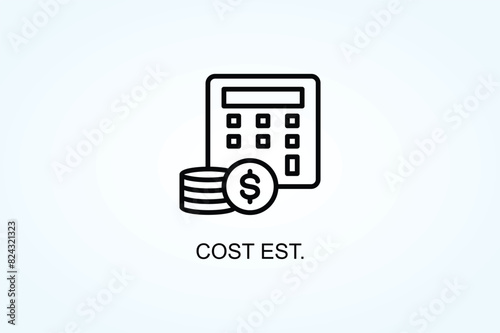 Cost Est. Vector  Or Logo Sign Symbol Illustration