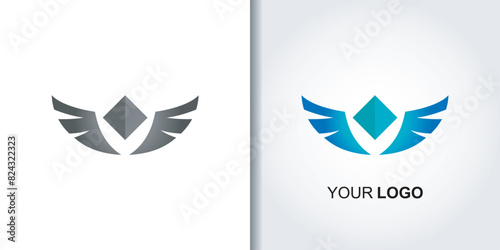 abstract wings logo template