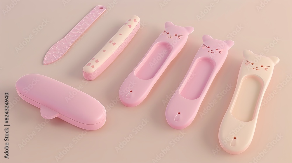 A 3D render of a baby nail file set A 3D render of a baby nail file set