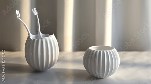 A 3D render of a baby toothbrush holder photo
