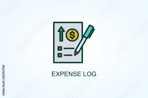 Expense Log Vector  Or Logo Sign Symbol Illustration