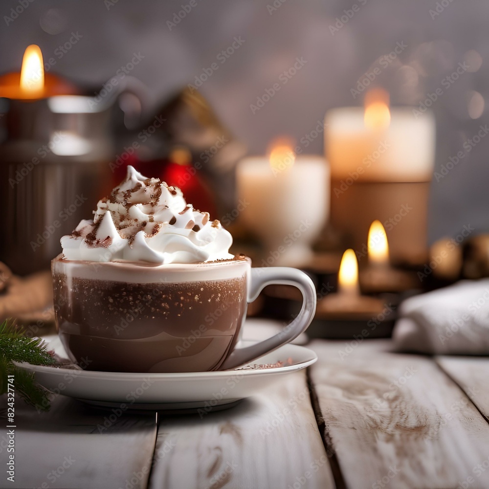 Cup of hot chocolate with whipped cream and sprinkles5 Cup of hot chocolate with whipped cream and sprinkles5