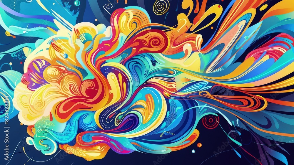 An imaginative idea illustration depicting a brain-like structure with swirling patterns and vibrant colors representing creativity and inspiration. An imaginative idea illustration depicting a brain-like structure with swirling patterns and vibrant colors representing creativity and inspiration.