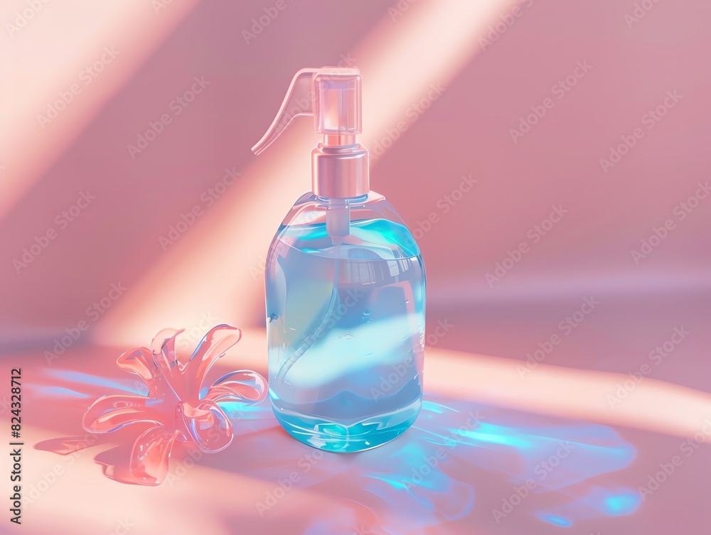 A detailed 3D render of a baby hand sanitizer A detailed 3D render of a baby hand sanitizer