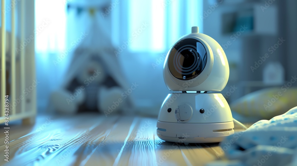 A detailed 3D render of a baby monitor with a highresolution camera A detailed 3D render of a baby monitor with a highresolution camera