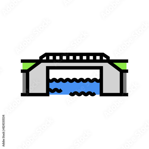 girder bridge color icon vector. girder bridge sign. isolated symbol illustration