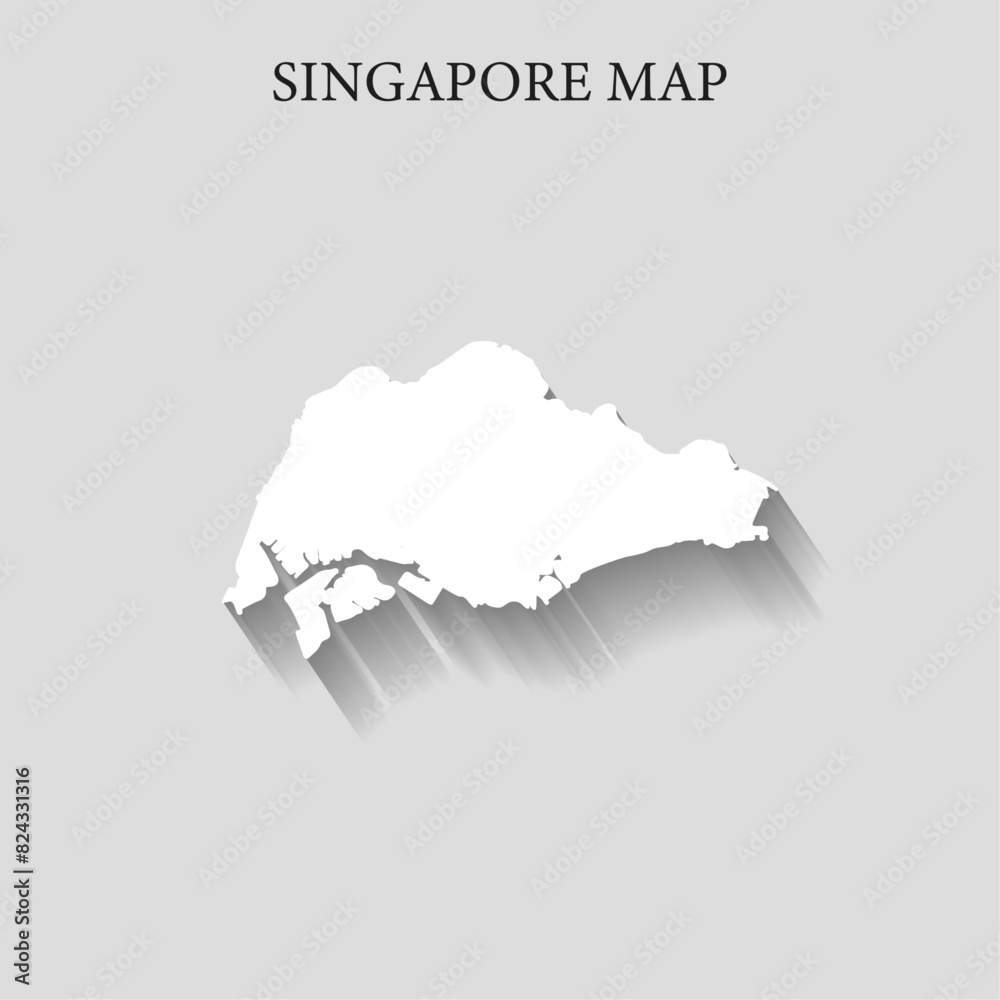 Simple and Minimalist region map of Singapore Simple and Minimalist region map of Singapore