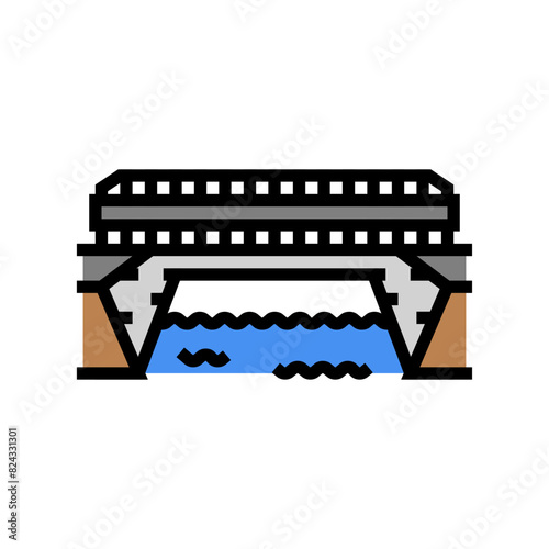 aqueduct bridge color icon vector. aqueduct bridge sign. isolated symbol illustration