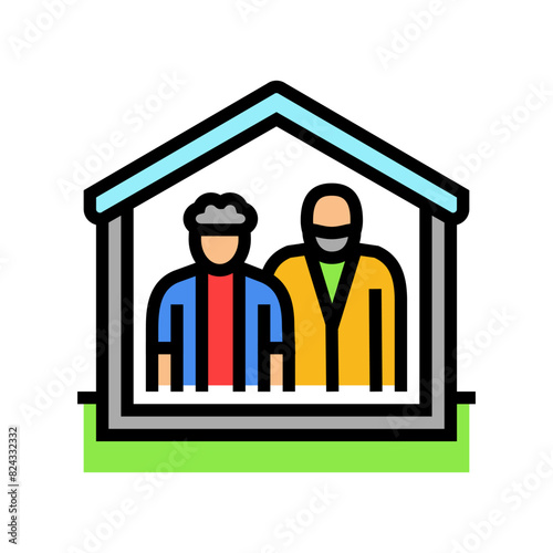 home elderly leisure color icon vector. home elderly leisure sign. isolated symbol illustration