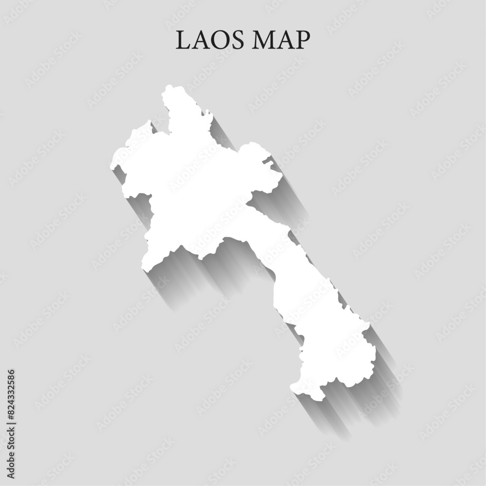 Simple and Minimalist region map of Laos