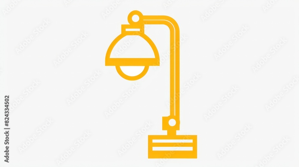 Yellow icon of work light on white background. Ideal for construction and projects at night. Yellow icon of work light on white background. Ideal for construction and projects at night.