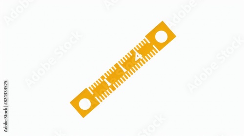 Yellow icon of tape measure on white background. Ideal for DIY projects and construction projects.