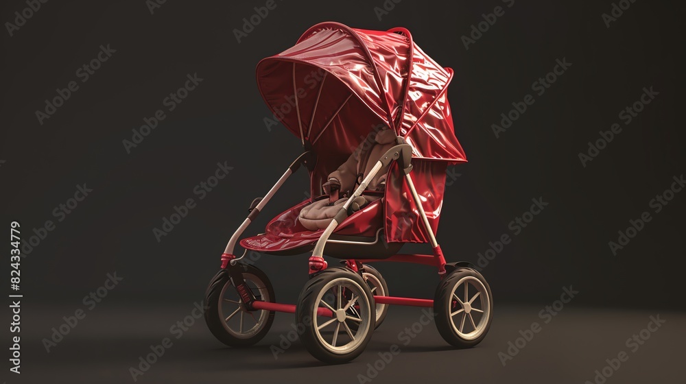 A realistic 3D render of a baby stroller rain cover A realistic 3D render of a baby stroller rain cover