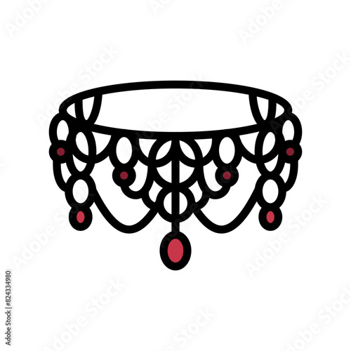 lace goth subculture color icon vector. lace goth subculture sign. isolated symbol illustration
