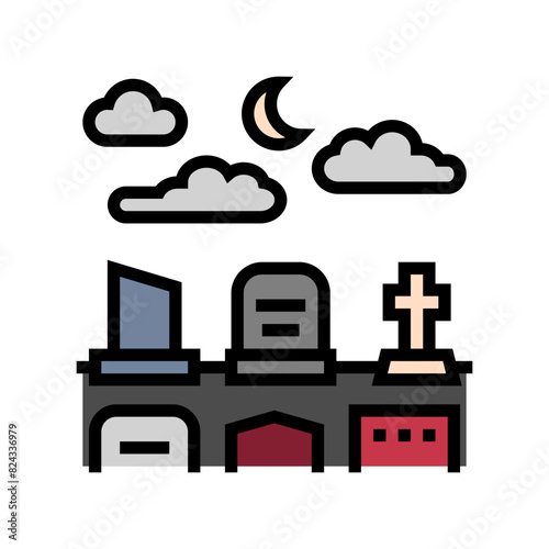 cemetery goth subculture color icon vector. cemetery goth subculture sign. isolated symbol illustration
