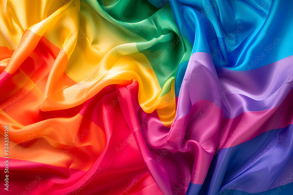 Happy pride month background with rainbow fabric. Happy pride month background with rainbow fabric.