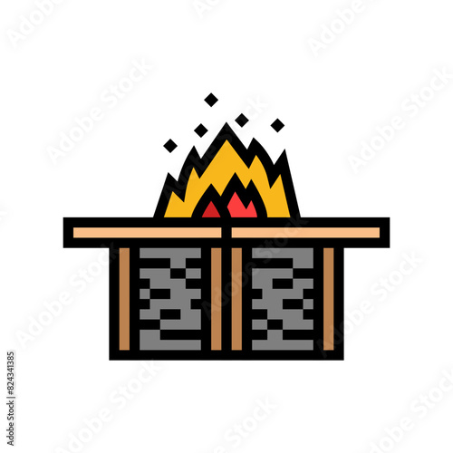 fire pit table outdoor furniture color icon vector. fire pit table outdoor furniture sign. isolated symbol illustration