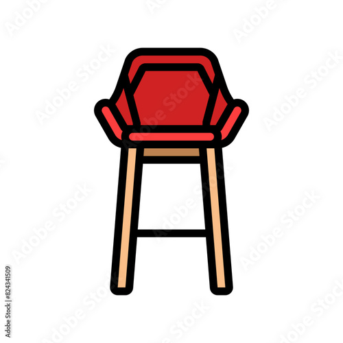 bar stool outdoor furniture color icon vector. bar stool outdoor furniture sign. isolated symbol illustration