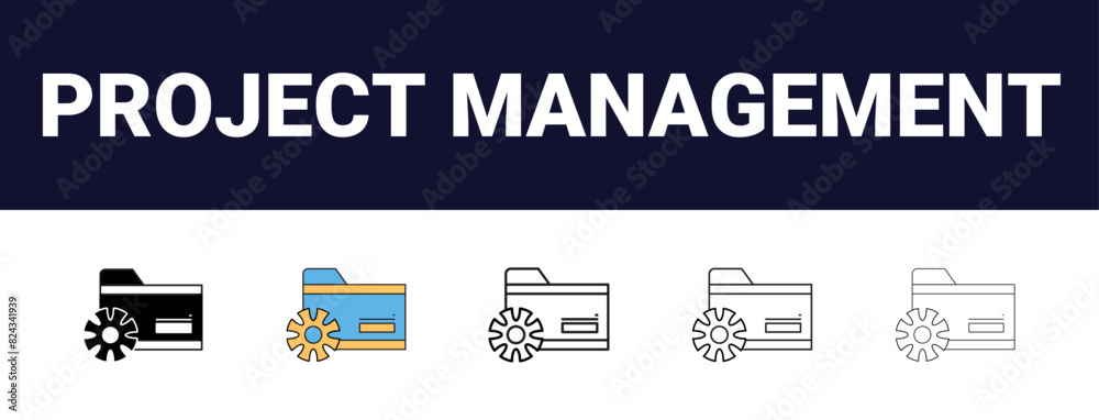 Different style project management icon collection. task management ...