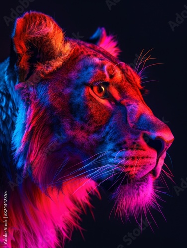 Realistic lion animal portrait cute dressed lion king of the jungle  © Corina