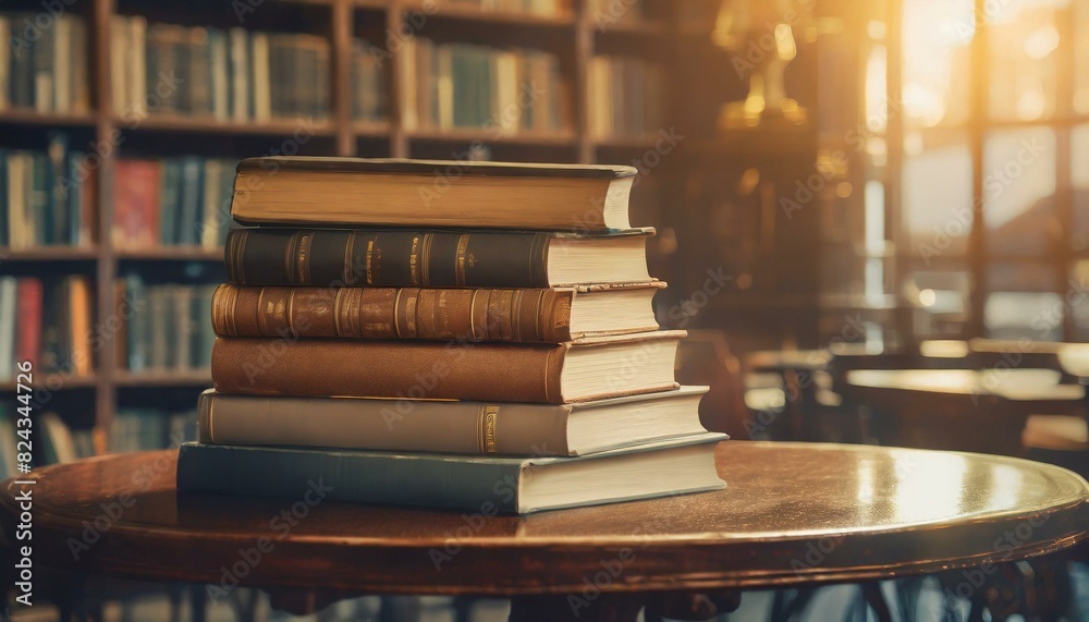 © Kyeema Mizell - stack of books on a library table