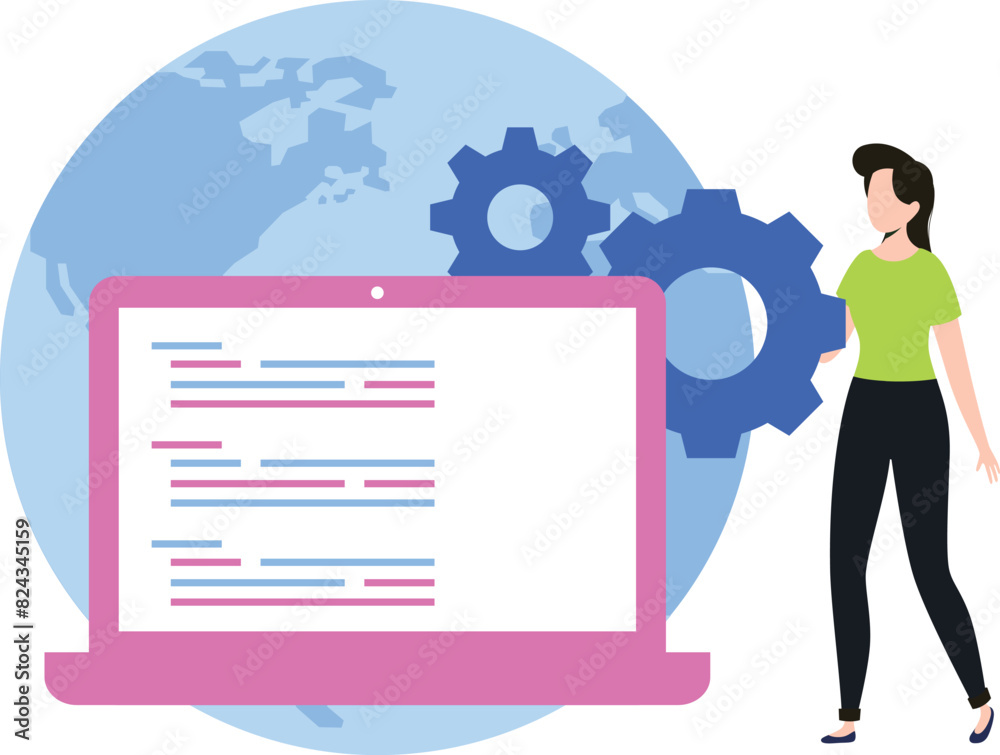 Girl coding on laptop. Girl coding on laptop.