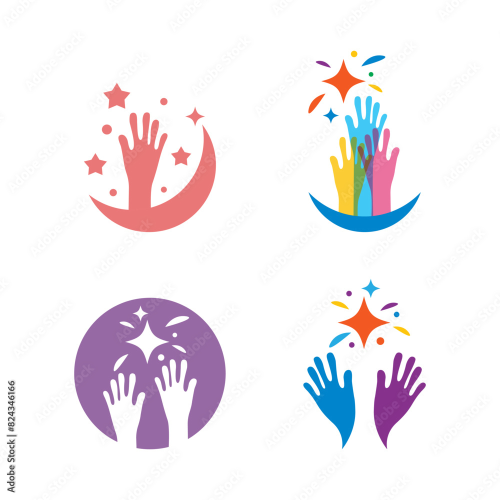 Fototapeta premium Hand and star vector