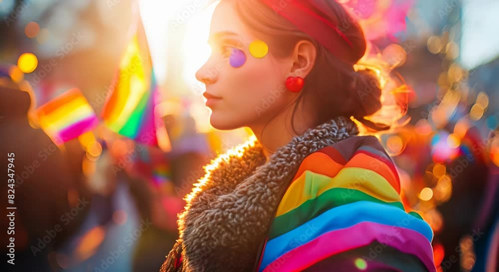 Subtle inclusion of Pride flags, from rainbow pins on clothes to flags in the background of a photo Subtle inclusion of Pride flags, from rainbow pins on clothes to flags in the background of a photo