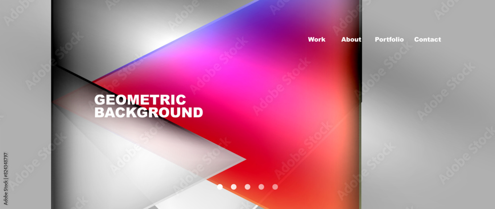 Metal triangles with colorful bright triangles. Geometric modern minimalist design template Metal triangles with colorful bright triangles. Geometric modern minimalist design template