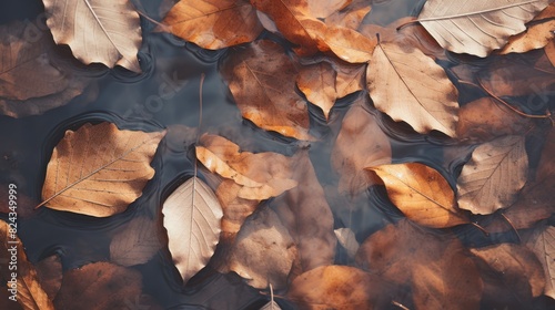 Autumn leaves lying on the floor,