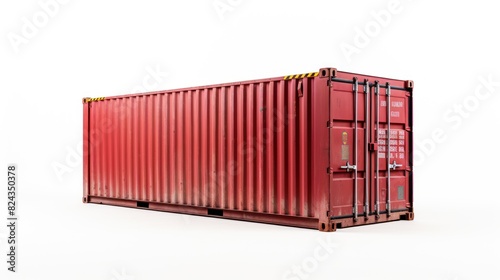 Cargo container loading On white background 