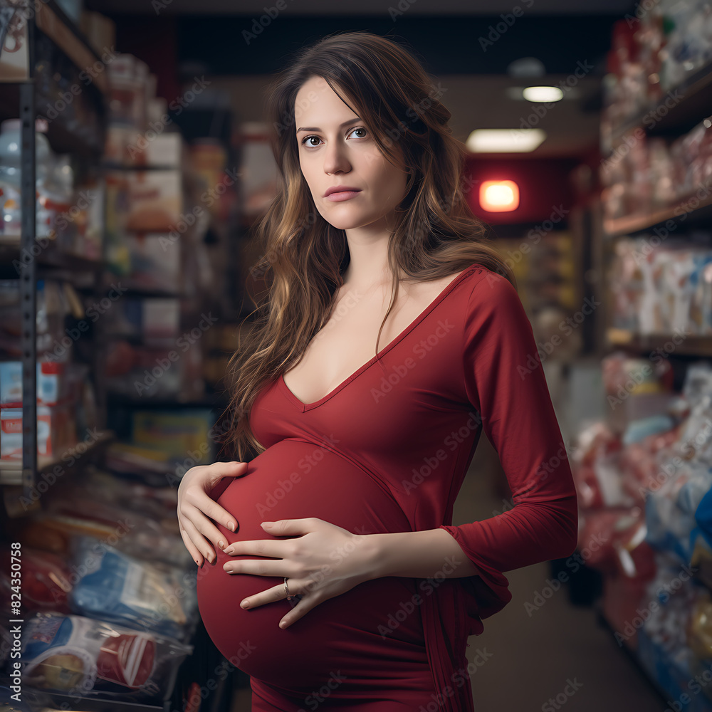 Preparing for a new family member, an expectant mother is buying baby supplies Preparing for a new family member, an expectant mother is buying baby supplies