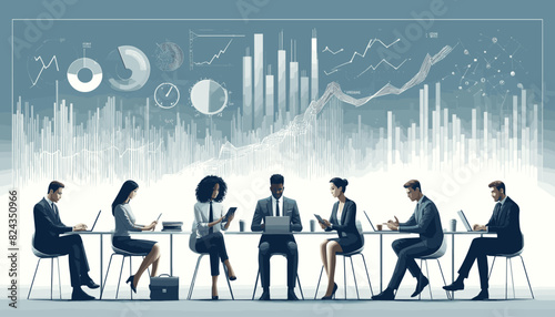 Concept vector illustration of a stock investment.