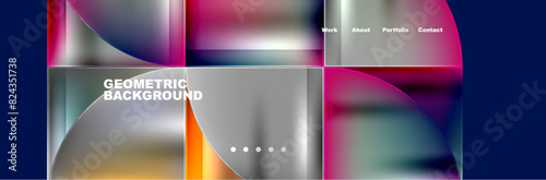 Circle triangle geometric web site page template. Vector Illustration For Wallpaper, Banner, Background, Card, Book Illustration, landing page