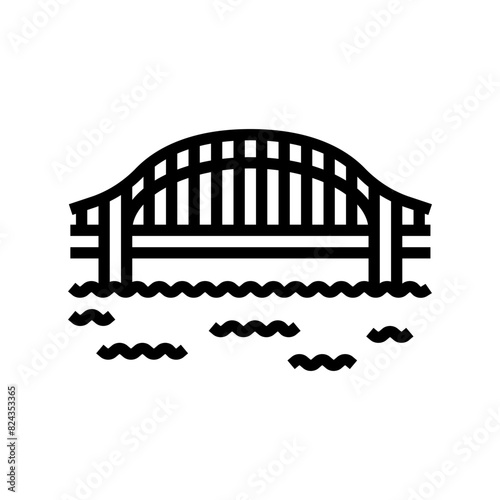 tied arch bridge line icon vector. tied arch bridge sign. isolated contour symbol black illustration