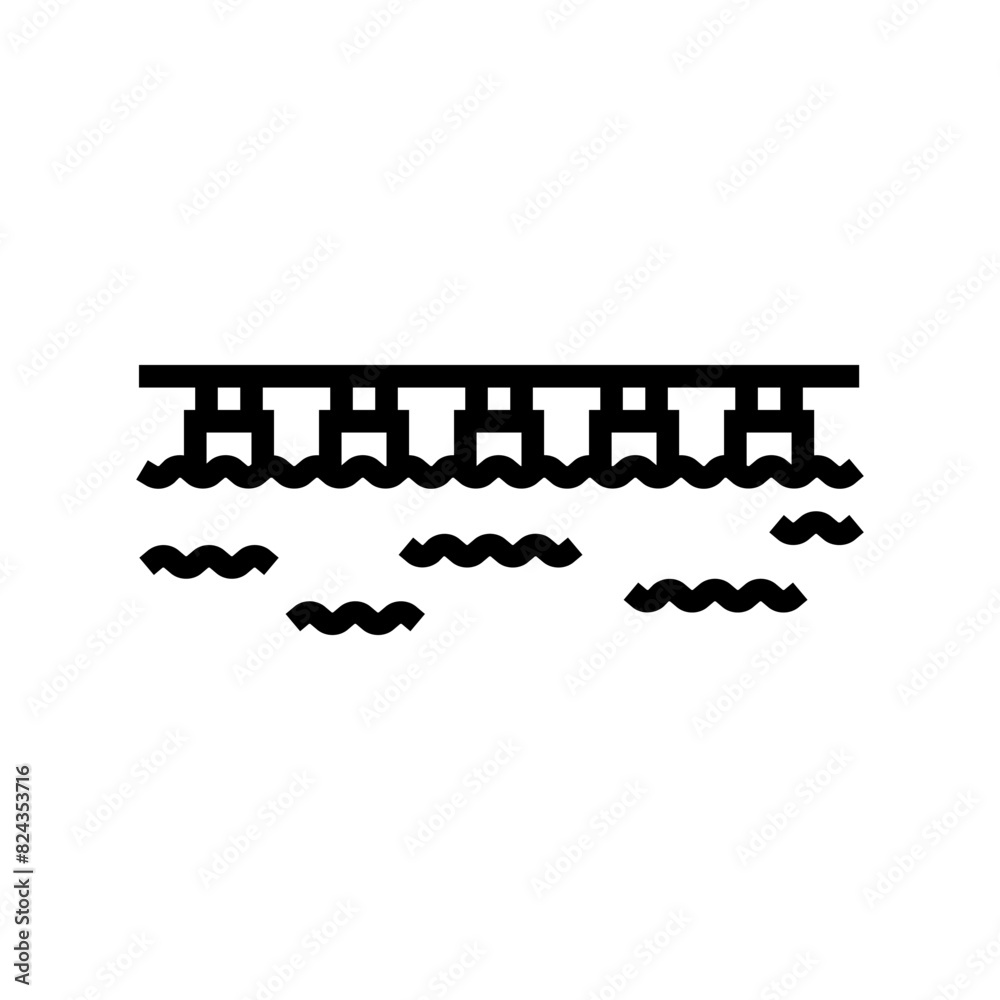 floating bridge line icon vector. floating bridge sign. isolated contour symbol black illustration floating bridge line icon vector. floating bridge sign. isolated contour symbol black illustration
