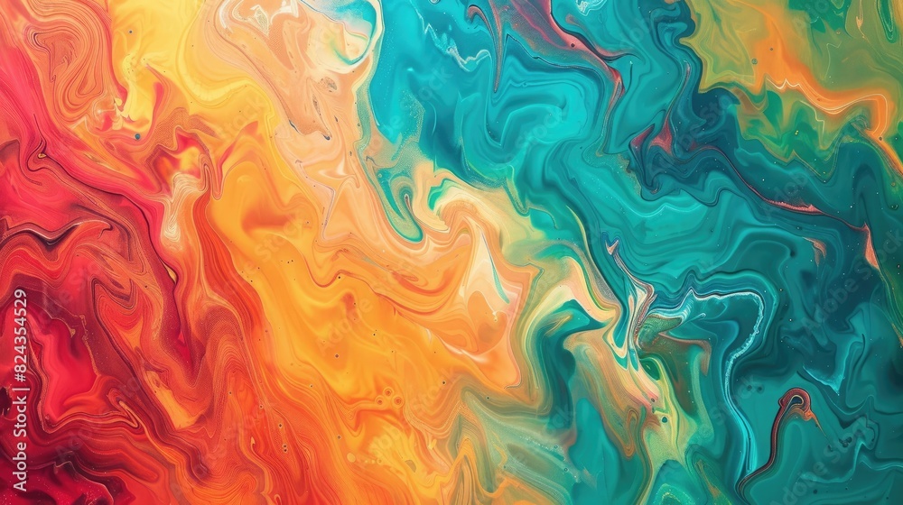 An abstract composition where vibrant colors flow seamlessly into each other, creating a sense of fluid movement An abstract composition where vibrant colors flow seamlessly into each other, creating a sense of fluid movement