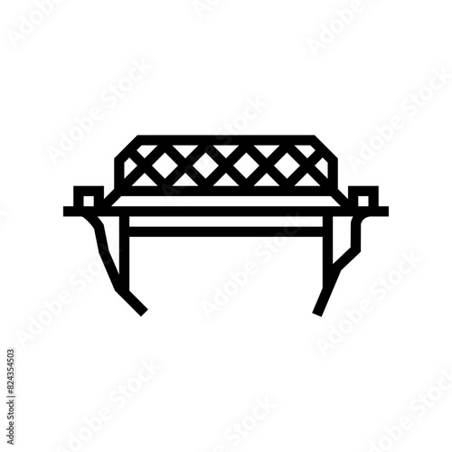 bailey bridge line icon vector. bailey bridge sign. isolated contour symbol black illustration