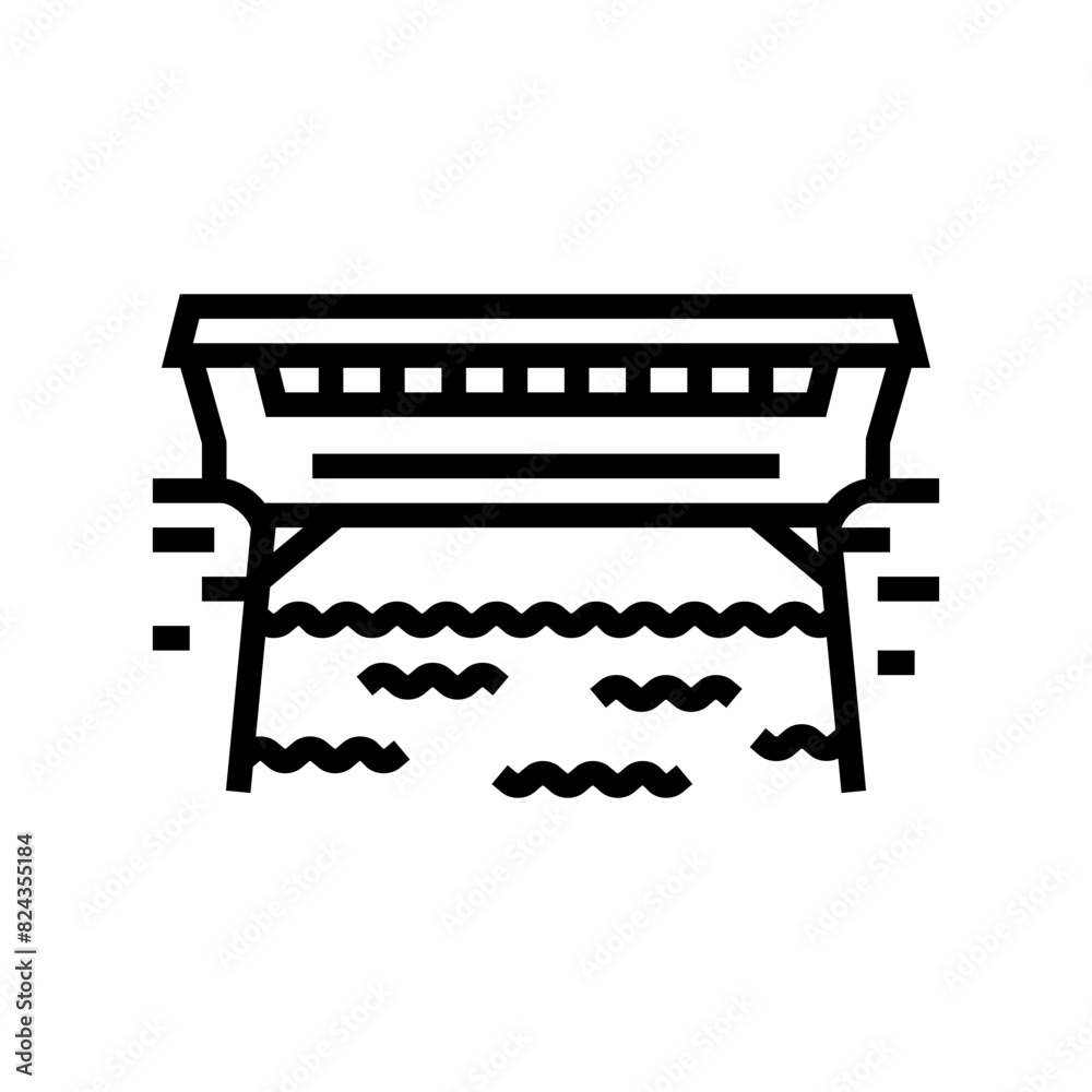 covered bridge line icon vector. covered bridge sign. isolated contour symbol black illustration covered bridge line icon vector. covered bridge sign. isolated contour symbol black illustration