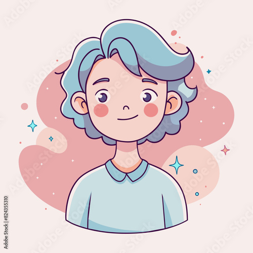 Minimalist person with a flirty expression, crafted in an adorable doodle style,  Generative AI