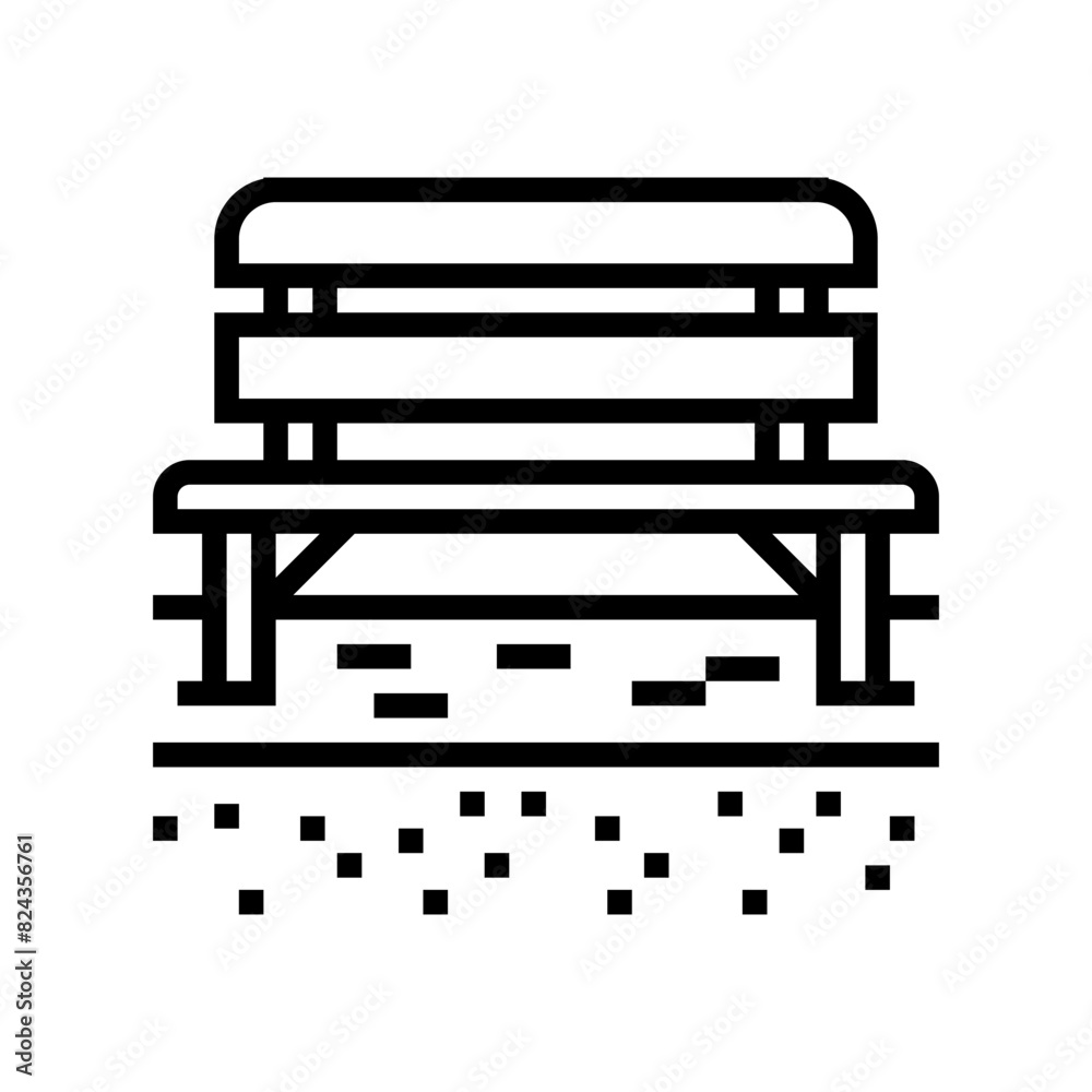 bench elderly leisure line icon vector. bench elderly leisure sign. isolated contour symbol black illustration bench elderly leisure line icon vector. bench elderly leisure sign. isolated contour symbol black illustration
